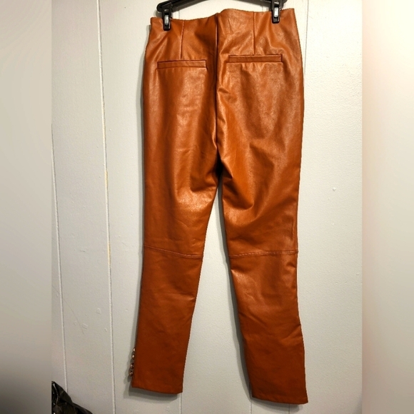 Versona NWT Faux Leather pants camel, size small - Picture 10 of 12
